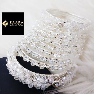 Picture of Fashionable Stone and Beads Bangles for Women - 10Pieces (Imported) M-BM800  - Bangles