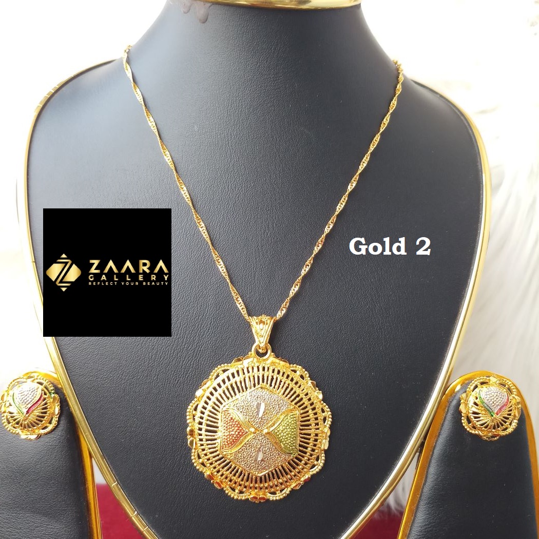 Picture of Locket / Pendant and Earrings With Chain Set for Women & Girls (Imported) M-PES777 - 1 Piece - Locket for Girls - Pendant for Girls - Pendant Necklace & Earrings Set