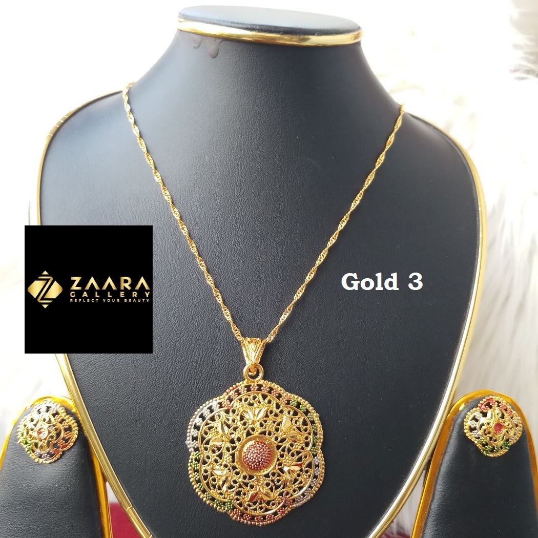 Picture of Locket / Pendant and Earrings With Chain Set for Women & Girls (Imported) M-PES777 - 1 Piece - Locket for Girls - Pendant for Girls - Pendant Necklace & Earrings Set