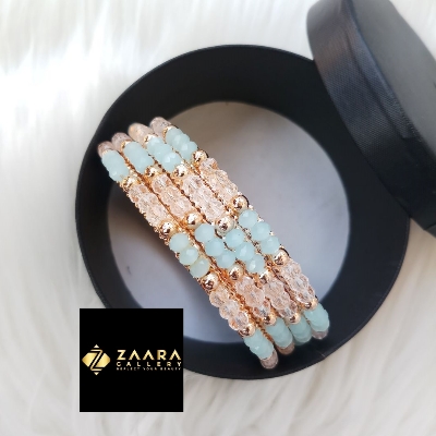 Picture of Crystal Beads Metal Bangles for Women (Imported) M-CB877 - 4 Pieces - Bangles - Bangles for Women - চুড়ি