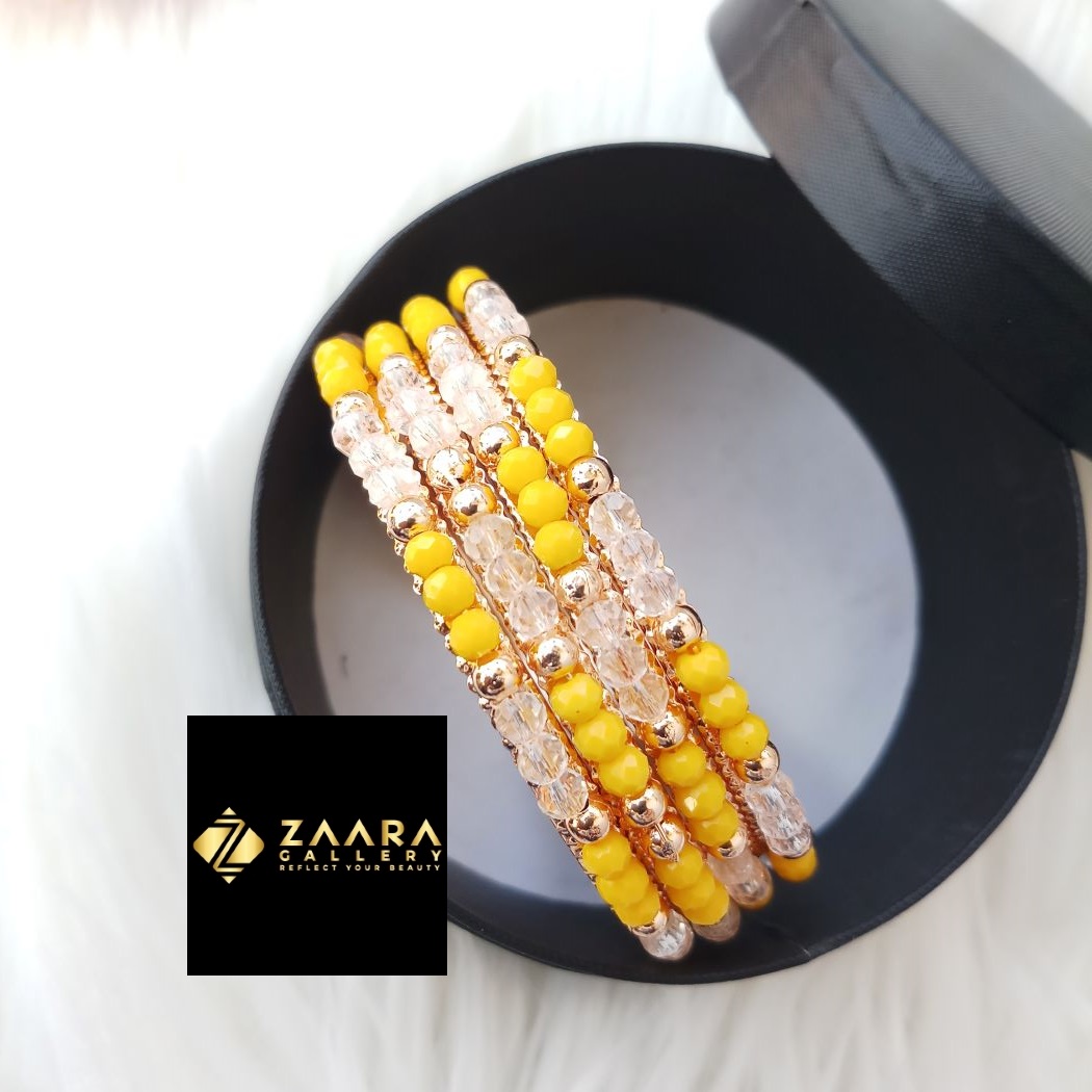 Picture of Crystal Beads Metal Bangles for Women (Imported) M-CB877 - 4 Pieces - Bangles - Bangles for Women - চুড়ি