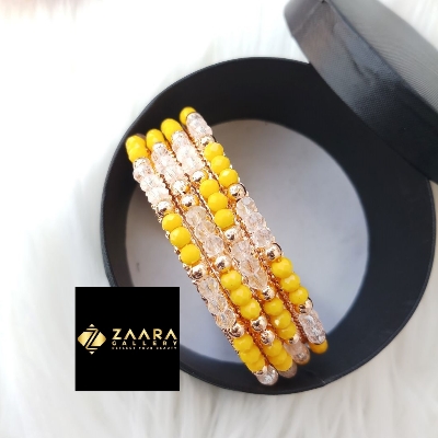 Picture of Crystal Beads Metal Bangles for Women (Imported) M-CB877 - 4 Pieces - Bangles - Bangles for Women - চুড়ি