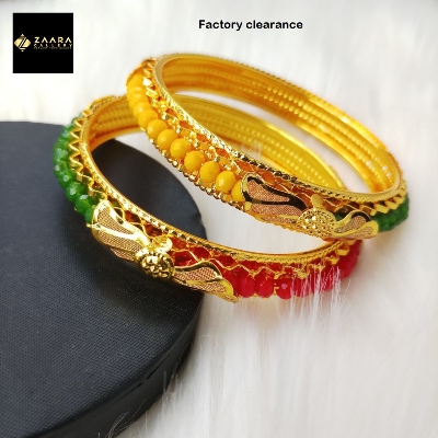 Picture of Multicolor Crystal Beads & Metal Bangles for Women and Girls Direct Factory Sale (Imported) M-CB8080- 2 Pieces - Bangles