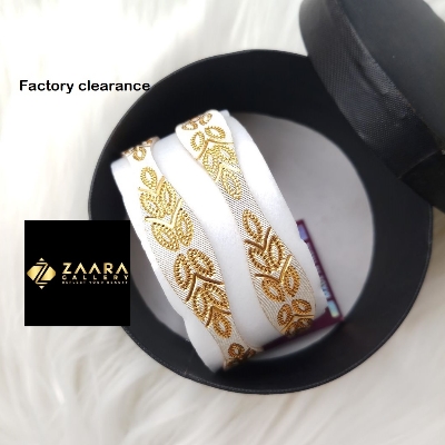 Picture of City Gold/ Gold Plated White & Rose Gold Color Laser Cut Bangles For Women Direct Factory Sale (Imported) M-CT70630- 2 Pieces Top Quality Color – Express