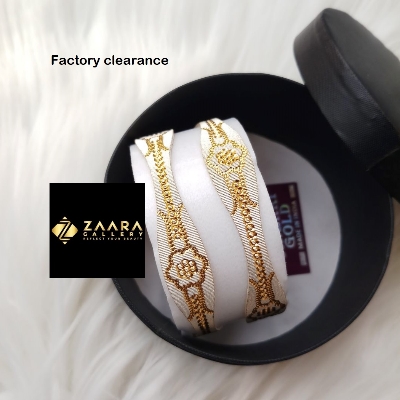Picture of City Gold/ Gold Plated White & Rose Gold Color Laser Cut Bangles For Women Direct Factory Sale (Imported) M-CT70630- 2 Pieces Top Quality Color – Express