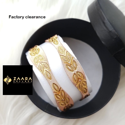 Picture of City Gold/ Gold Plated White & Rose Gold Color Laser Cut Bangles For Women Direct Factory Sale (Imported) CT70631- 2 Pieces Top Quality Color – Express