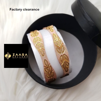 Picture of City Gold/ Gold Plated White & Rose Gold Color Laser Cut Bangles For Women Direct Factory Sale (Imported) CT70631- 2 Pieces Top Quality Color – Express