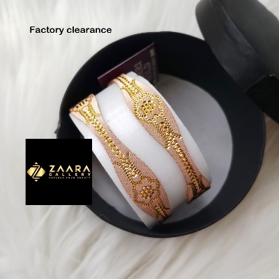 Picture of City Gold/ Gold Plated White & Rose Gold Color Laser Cut Bangles For Women Direct Factory Sale (Imported) CT70632- 2 Pieces Top Quality Color – Express