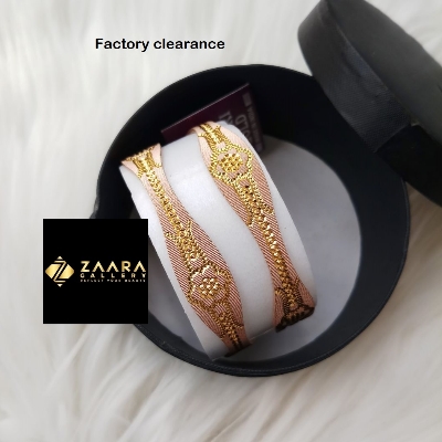 Picture of City Gold/ Gold Plated White & Rose Gold Color Laser Cut Bangles For Women Direct Factory Sale (Imported) CT70632- 2 Pieces Top Quality Color – Express