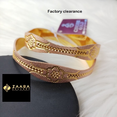 Picture of City Gold/ Gold Plated White & Rose Gold Color Laser Cut Bangles For Women Direct Factory Sale (Imported) CT70632- 2 Pieces Top Quality Color – Express