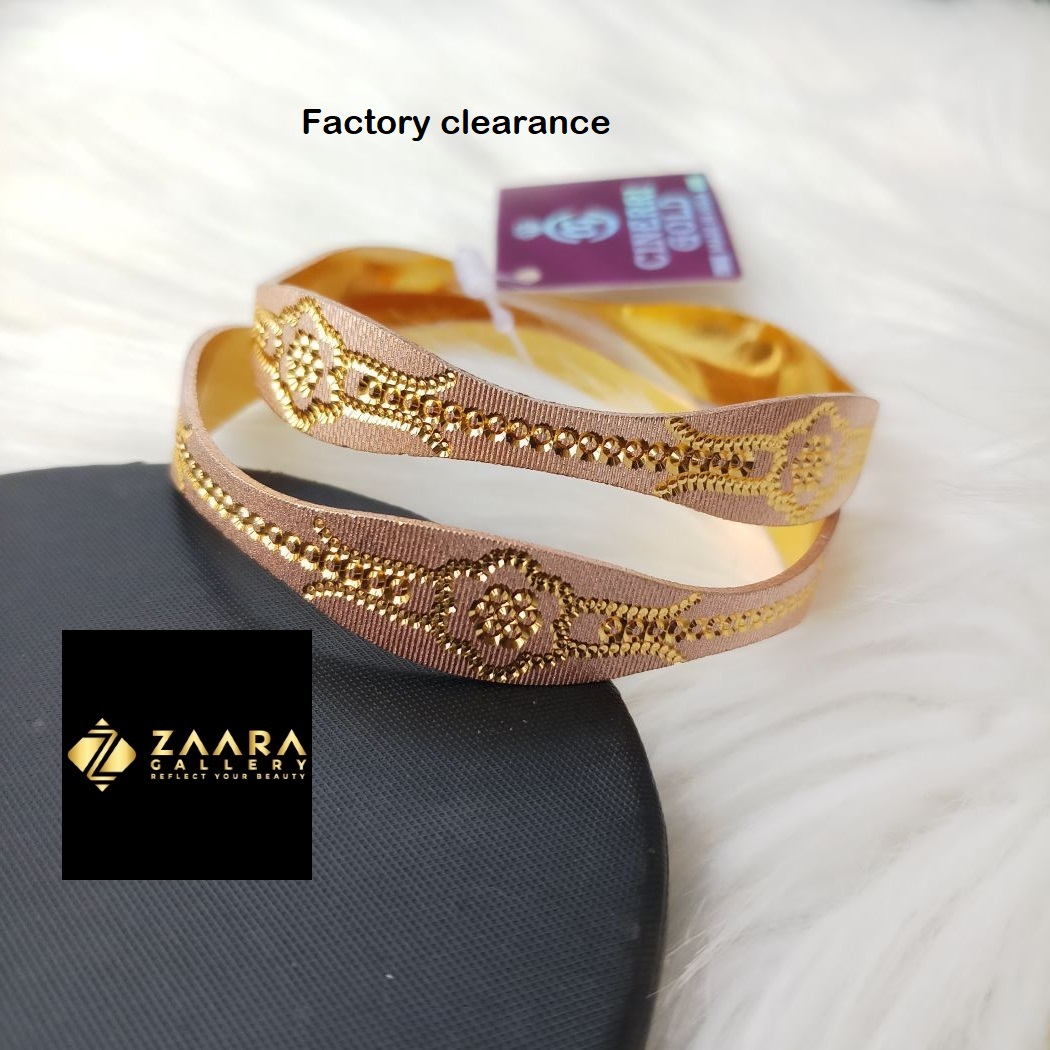 Picture of City Gold/ Gold Plated White & Rose Gold Color Laser Cut Bangles For Women Direct Factory Sale (Imported) CT70632- 2 Pieces Top Quality Color – Express