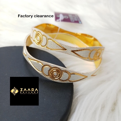 Picture of City Gold/ Gold Plated White & Rose Gold Color Laser Cut Bangles For Women Direct Factory Sale (Imported) CT70633- 2 Pieces Top Quality Color – Express