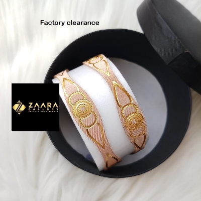 Picture of City Gold/ Gold Plated White & Rose Gold Color Laser Cut Bangles For Women Direct Factory Sale (Imported) CT70633- 2 Pieces Top Quality Color – Express