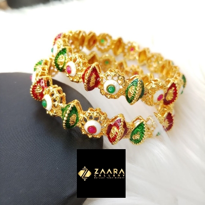Picture of New Trendy Meenakari Multicolor Golden Bala Bangles for Women - 2 Pieces (Imported) M-MB690001 - Bangles for Women - Bangles