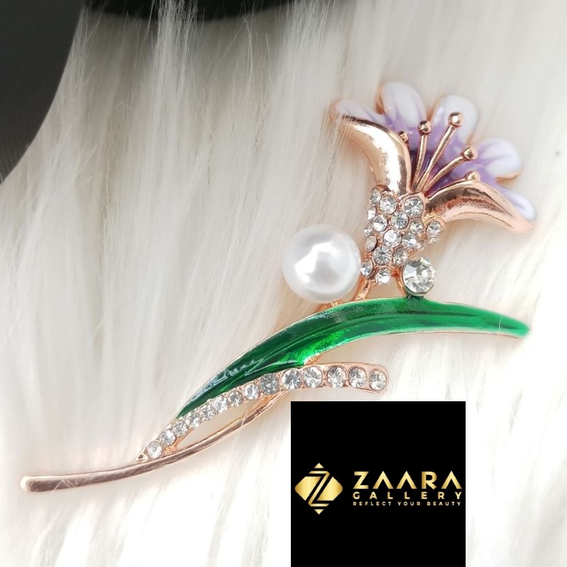 Picture of Trendy Stone & Metal Brooch /Hijab Pin/ Saree Pin for Women  (Imported) M-BRC-1216 - 1 Piece - Brooch - Brooch for Women - হিজাব পিন