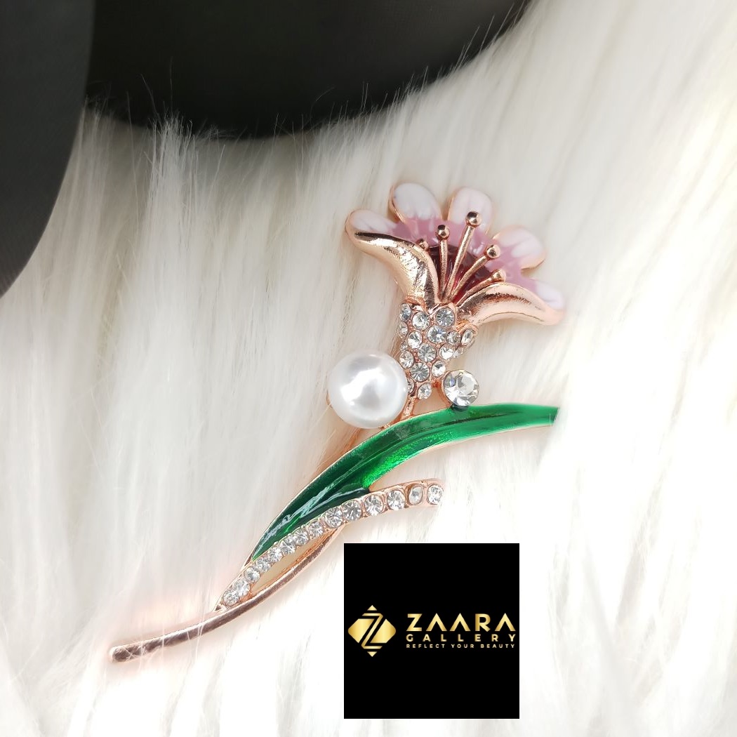 Picture of Trendy Stone & Metal Brooch /Hijab Pin/ Saree Pin for Women  (Imported) M-BRC-1216 - 1 Piece - Brooch - Brooch for Women - হিজাব পিন