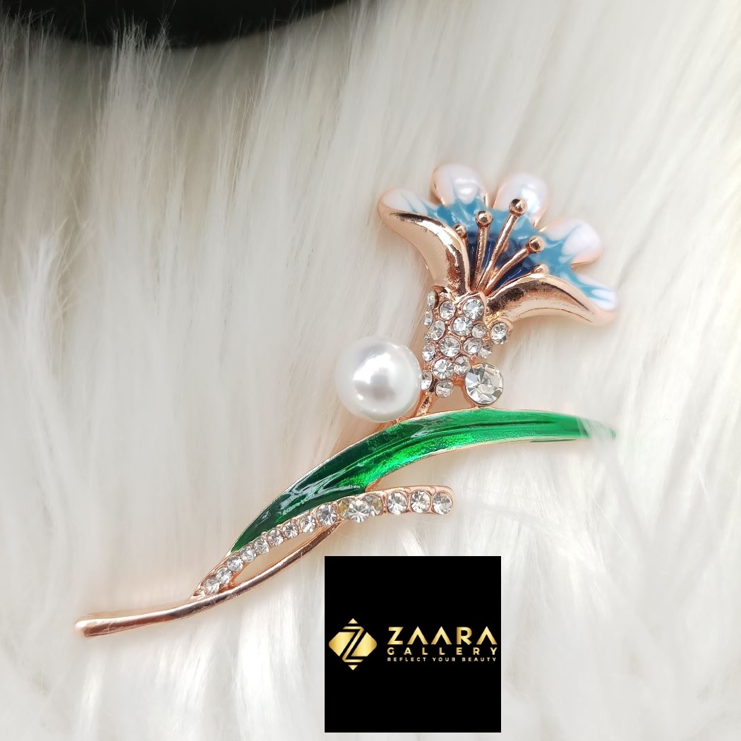 Picture of Trendy Stone & Metal Brooch /Hijab Pin/ Saree Pin for Women  (Imported) M-BRC-1216 - 1 Piece - Brooch - Brooch for Women - হিজাব পিন