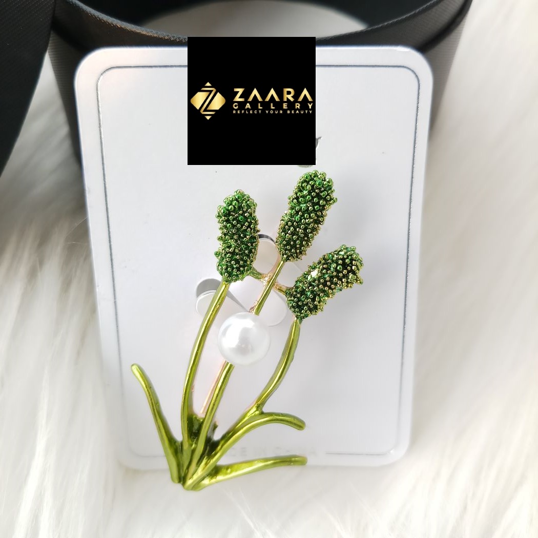 Picture of Trendy Stone & Metal Rose Brooch /Hijab Pin/ Saree Pin for Women (Imported) M-BRC-1218 - 1 Piece - Brooch - Brooch for Women - হিজাব পিন