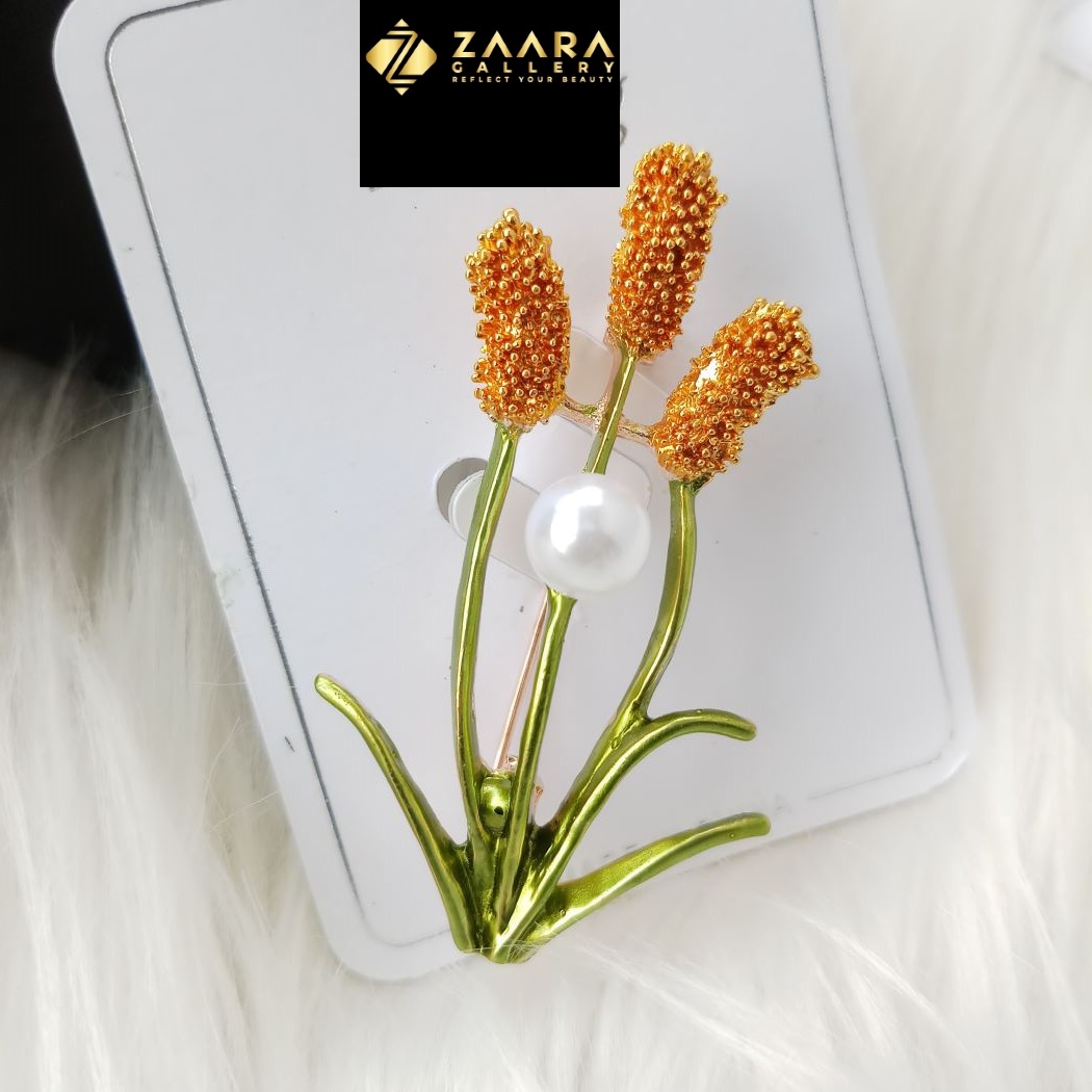 Picture of Trendy Stone & Metal Rose Brooch /Hijab Pin/ Saree Pin for Women (Imported) M-BRC-1218 - 1 Piece - Brooch - Brooch for Women - হিজাব পিন