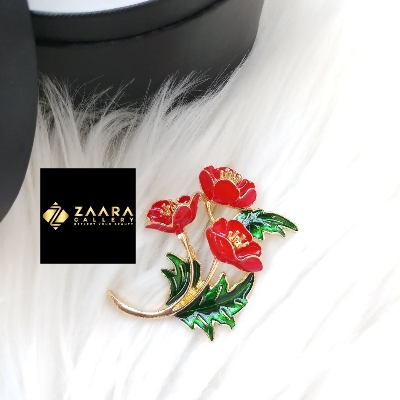 Picture of Metal Rose Brooch /Hijab Pin/ Saree Pin for Women (Imported) M-BRC-1171 - 1 Piece - Brooch - Brooch for Women - হিজাব পিন