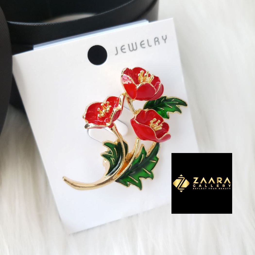 Picture of Metal Rose Brooch /Hijab Pin/ Saree Pin for Women (Imported) M-BRC-1171 - 1 Piece - Brooch - Brooch for Women - হিজাব পিন