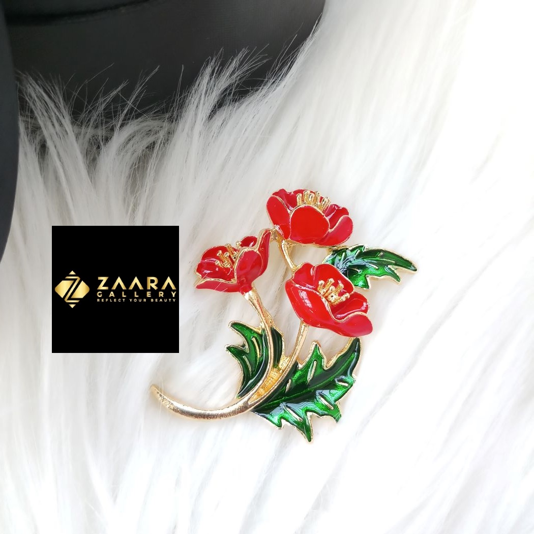 Picture of Metal Rose Brooch /Hijab Pin/ Saree Pin for Women (Imported) M-BRC-1171 - 1 Piece - Brooch - Brooch for Women - হিজাব পিন