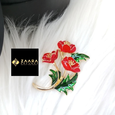 Picture of Metal Rose Brooch /Hijab Pin/ Saree Pin for Women (Imported) M-BRC-1171 - 1 Piece - Brooch - Brooch for Women - হিজাব পিন