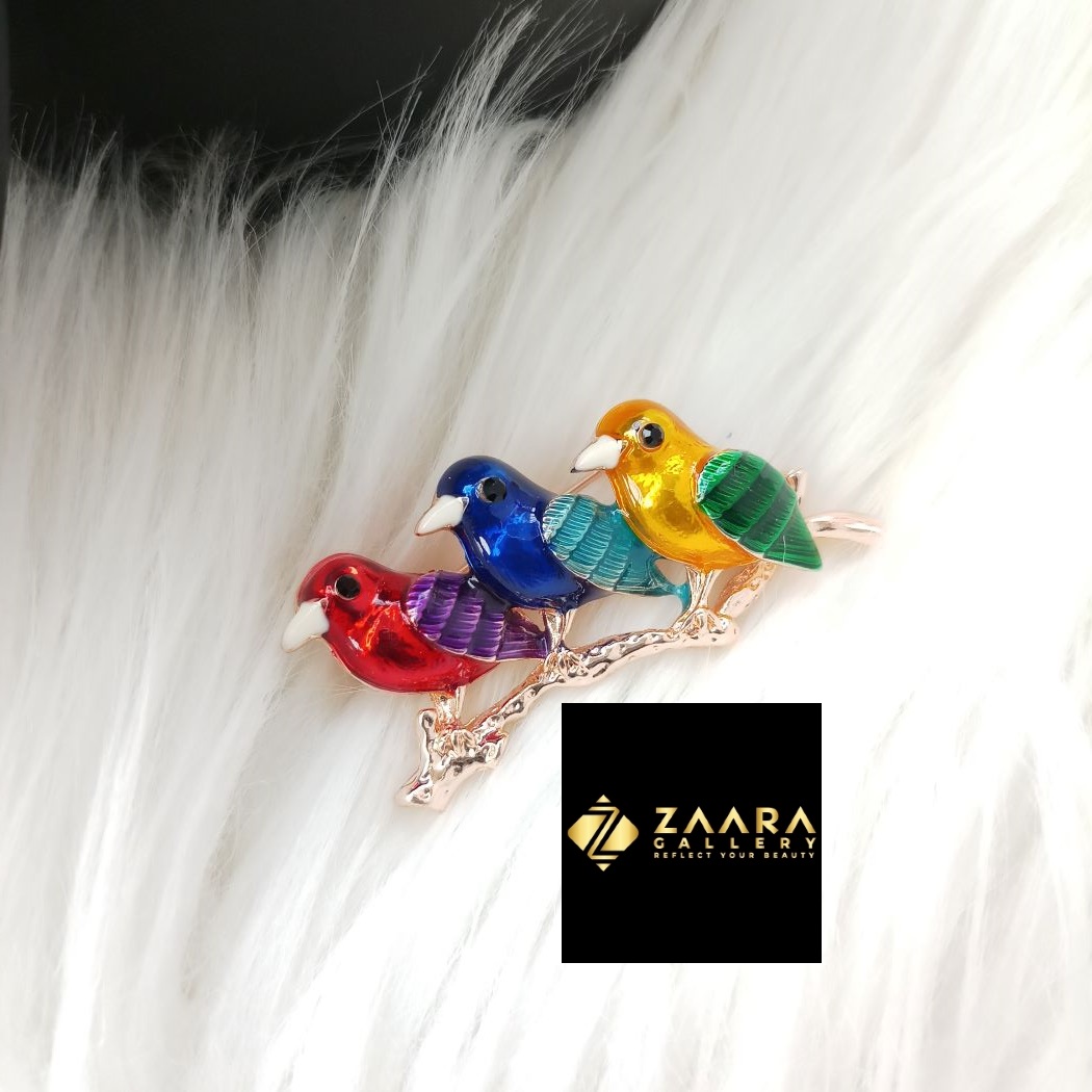 Picture of Multicolor Birds Brooch /Hijab Pin/ Saree Pin for Women (Imported) M-BRC-1177 - 1 Piece - Brooch - Brooch for Women - হিজাব পিন