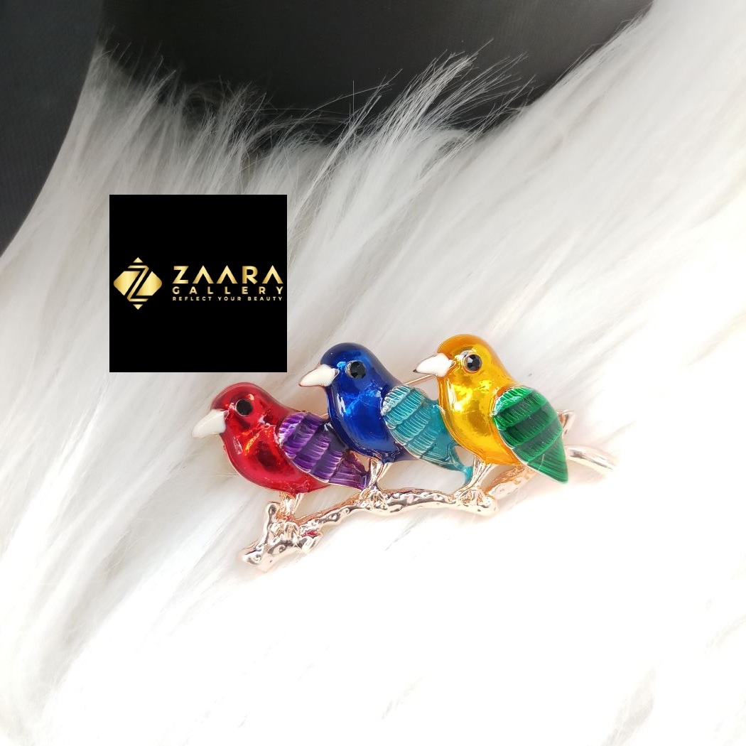 Picture of Multicolor Birds Brooch /Hijab Pin/ Saree Pin for Women (Imported) M-BRC-1177 - 1 Piece - Brooch - Brooch for Women - হিজাব পিন