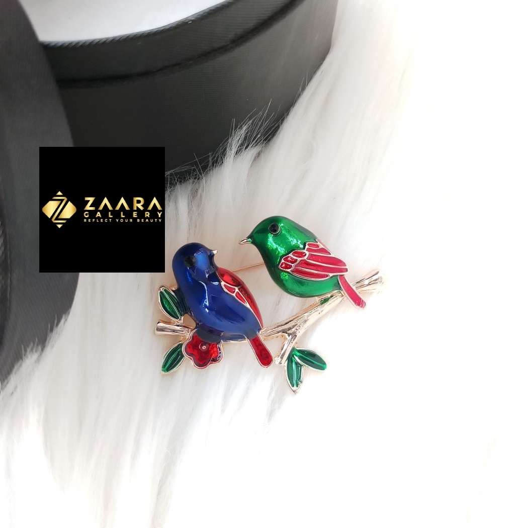 Picture of Multicolor Birds Brooch /Hijab Pin/ Saree Pin for Women (Imported) M-BRC-1176 - 1 Piece - Brooch - Brooch for Women - হিজাব পিন