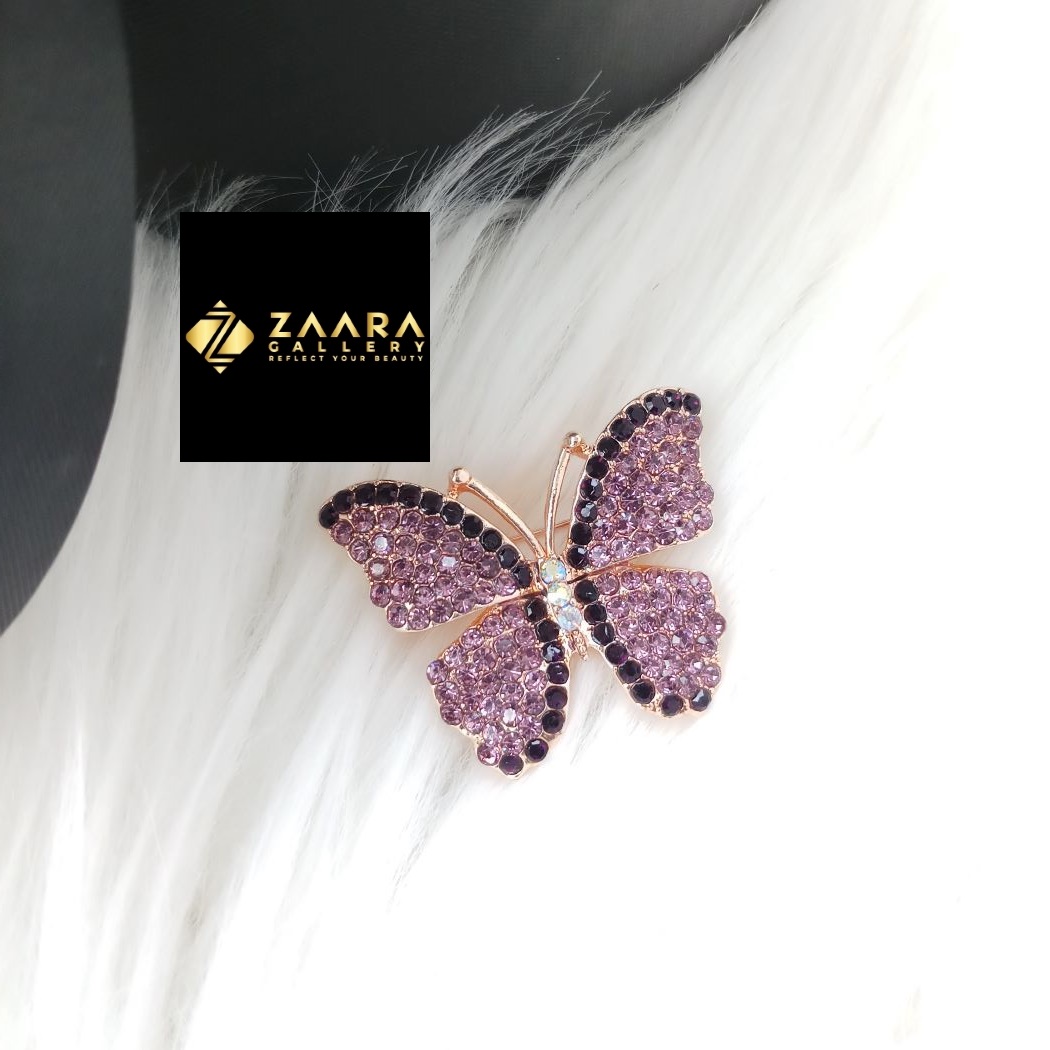 Picture of Stone Butterfly Brooch /Hijab Pin/ Saree Pin for Women (Imported) M-BRC-1178 - 1 Piece - Brooch - Brooch for Women - হিজাব পিন