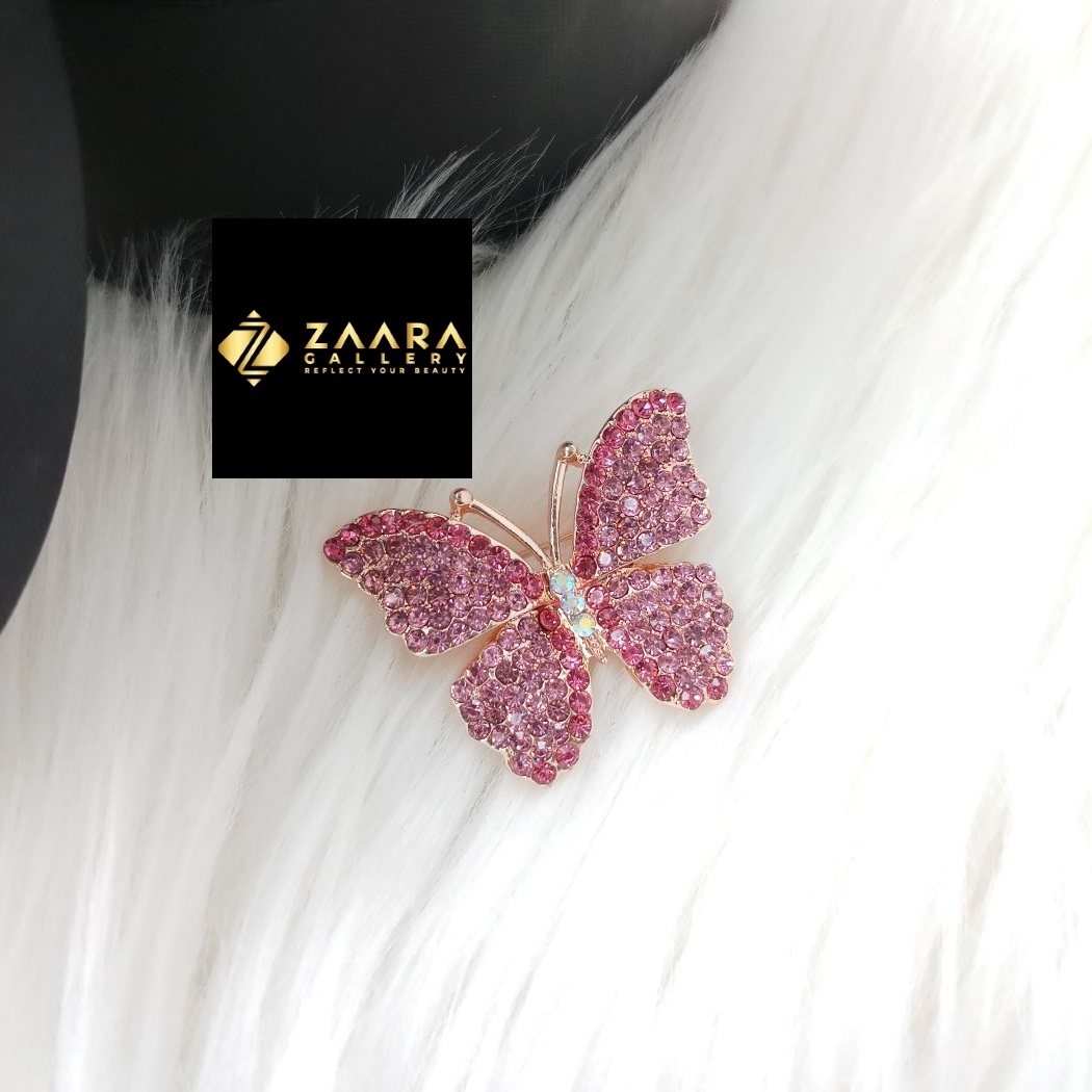 Picture of Stone Butterfly Brooch /Hijab Pin/ Saree Pin for Women (Imported) M-BRC-1178 - 1 Piece - Brooch - Brooch for Women - হিজাব পিন