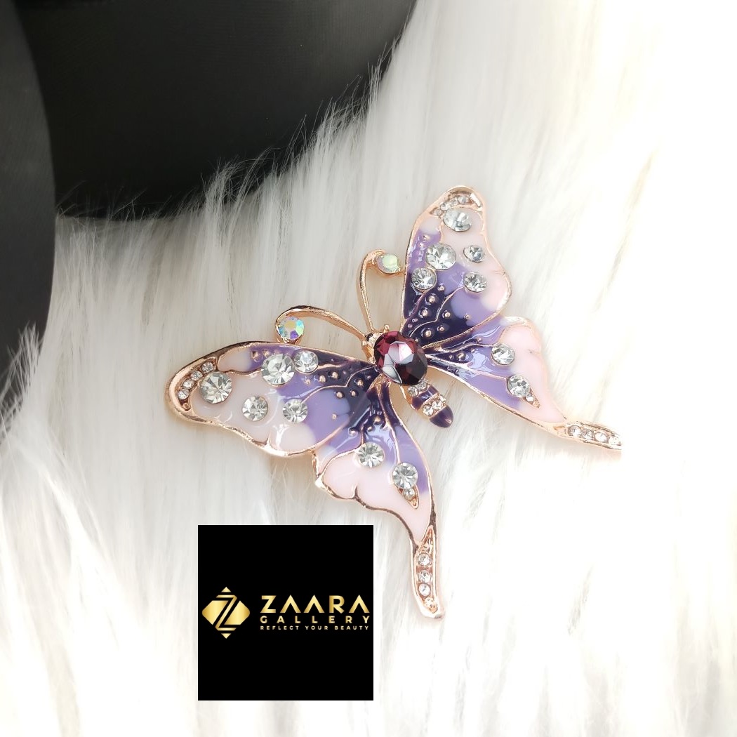 Picture of Metal Stone Butterfly Brooch /Hijab Pin/ Saree Pin for Women (Imported) M-BRC-1179 - 1 Piece - Brooch - Brooch for Women - হিজাব পিন