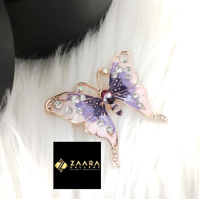 Picture of Metal Stone Butterfly Brooch /Hijab Pin/ Saree Pin for Women (Imported) M-BRC-1179 - 1 Piece - Brooch - Brooch for Women - হিজাব পিন