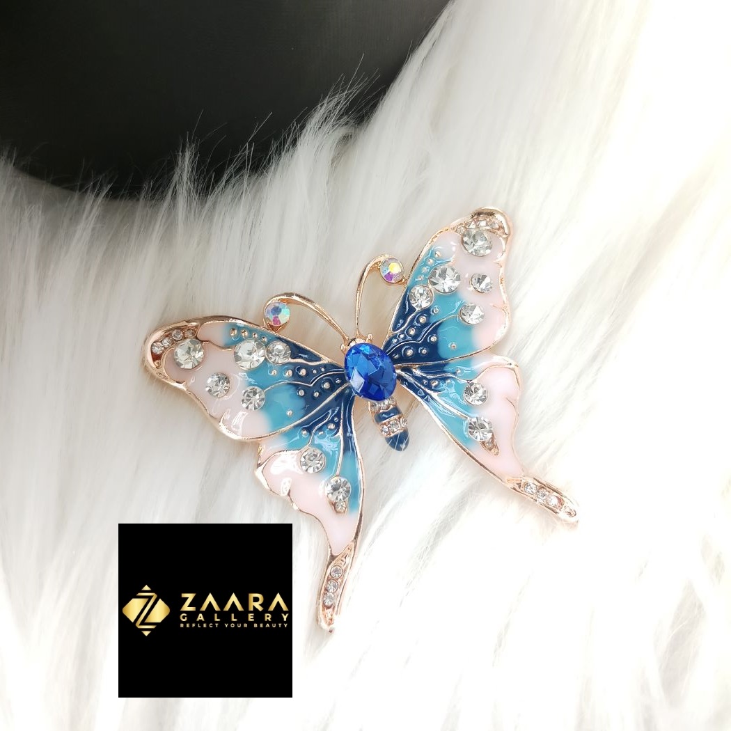 Picture of Metal Stone Butterfly Brooch /Hijab Pin/ Saree Pin for Women (Imported) M-BRC-1179 - 1 Piece - Brooch - Brooch for Women - হিজাব পিন