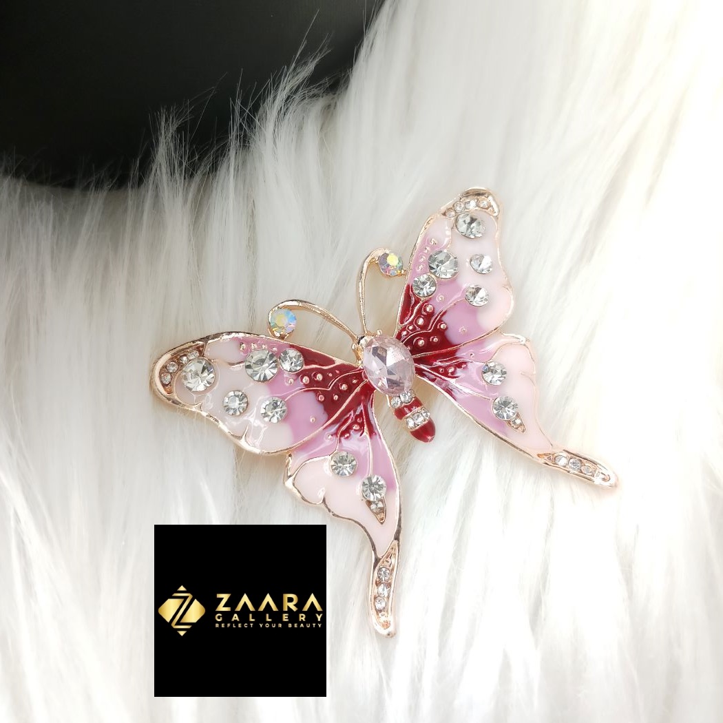 Picture of Metal Stone Butterfly Brooch /Hijab Pin/ Saree Pin for Women (Imported) M-BRC-1179 - 1 Piece - Brooch - Brooch for Women - হিজাব পিন