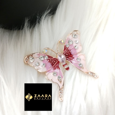 Picture of Metal Stone Butterfly Brooch /Hijab Pin/ Saree Pin for Women (Imported) M-BRC-1179 - 1 Piece - Brooch - Brooch for Women - হিজাব পিন