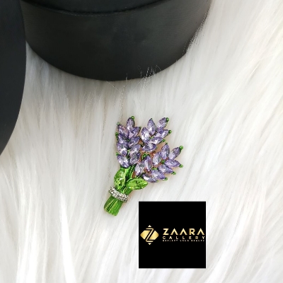 Picture of Metal & Stone Flower Brooch /Hijab Pin/ Saree Pin for Women (Imported) M-BRC-1182 - 1 Piece - Brooch - Brooch for Women - হিজাব পিন