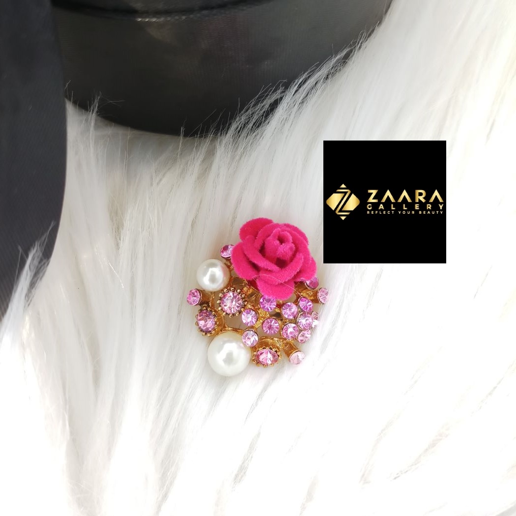 Picture of Stone & Metal Small Flower Brooch /Hijab Pin/ Saree Pin for Women (Imported) Model-BRC1190 - 1 Piece - Brooch - Brooch for Women - হিজাব পিন