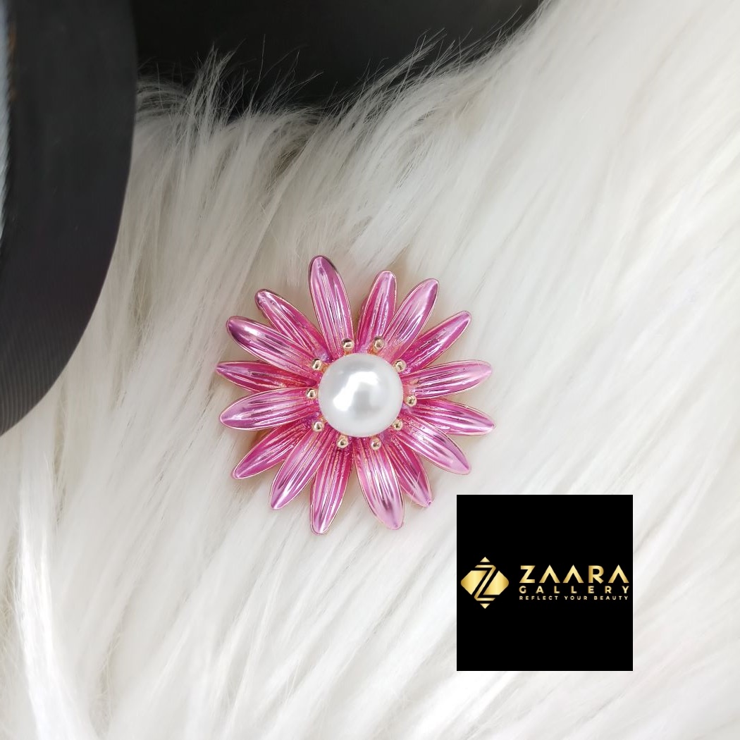 Picture of Metal & Stone Flower Brooch /Hijab Pin/ Saree Pin for Women (Imported) M-BRC-1183 - 1 Piece - Brooch - Brooch for Women - হিজাব পিন