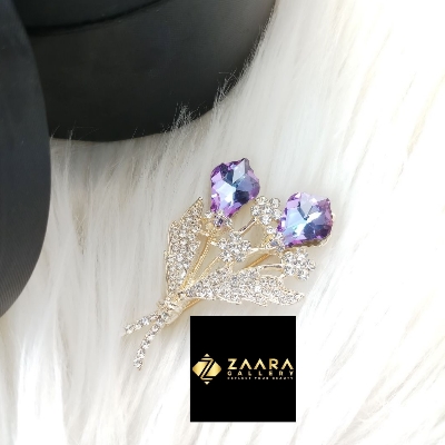 Picture of Metal & Stone Flower Brooch /Hijab Pin/ Saree Pin for Women (Imported) M-BRC-1188 - 1 Piece - Brooch - Brooch for Women - হিজাব পিন