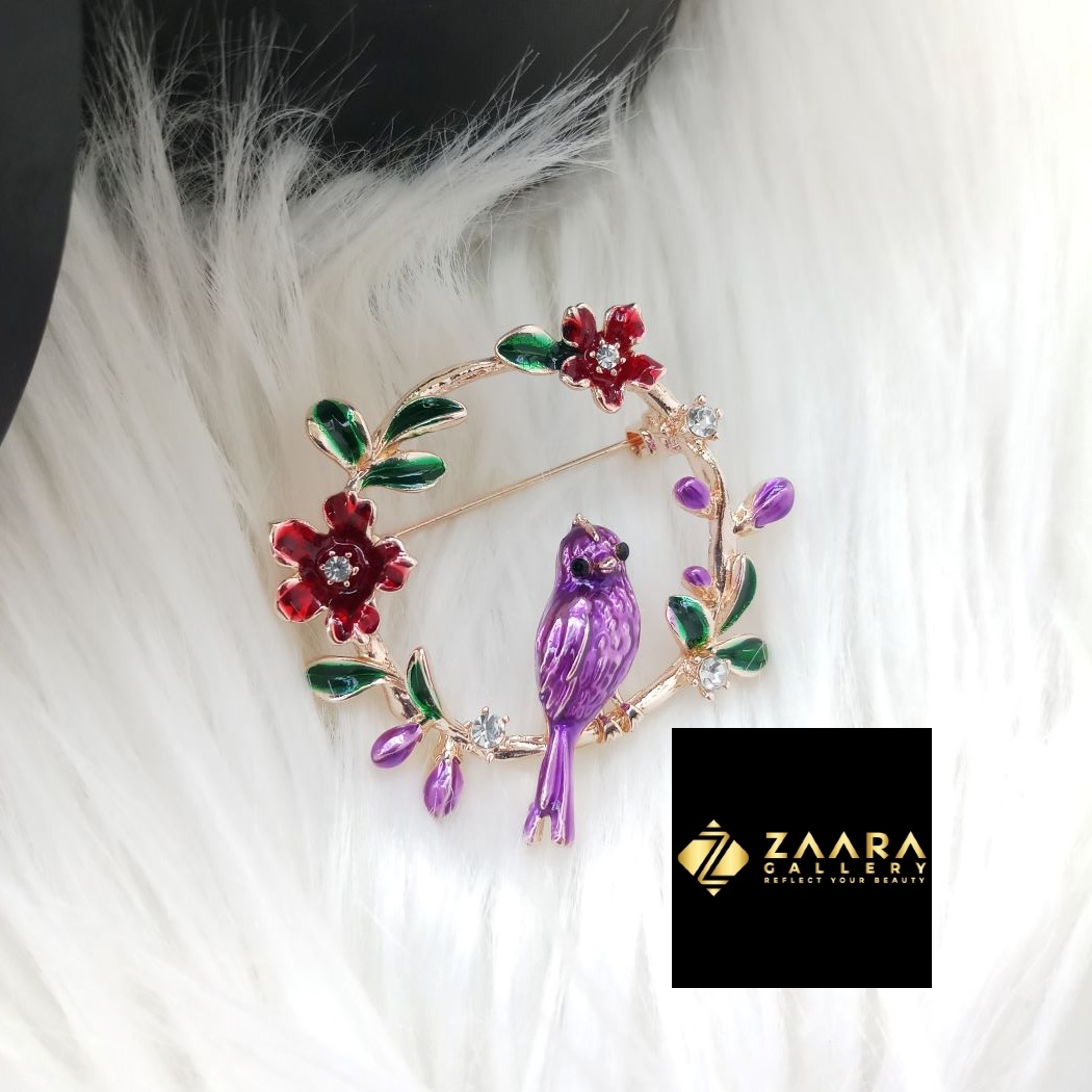 Picture of Metal & Stone  Brooch /Hijab Pin/ Saree Pin for Women (Imported) M-BRC-1189 - 1 Piece - Brooch - Brooch for Women - হিজাব পিন