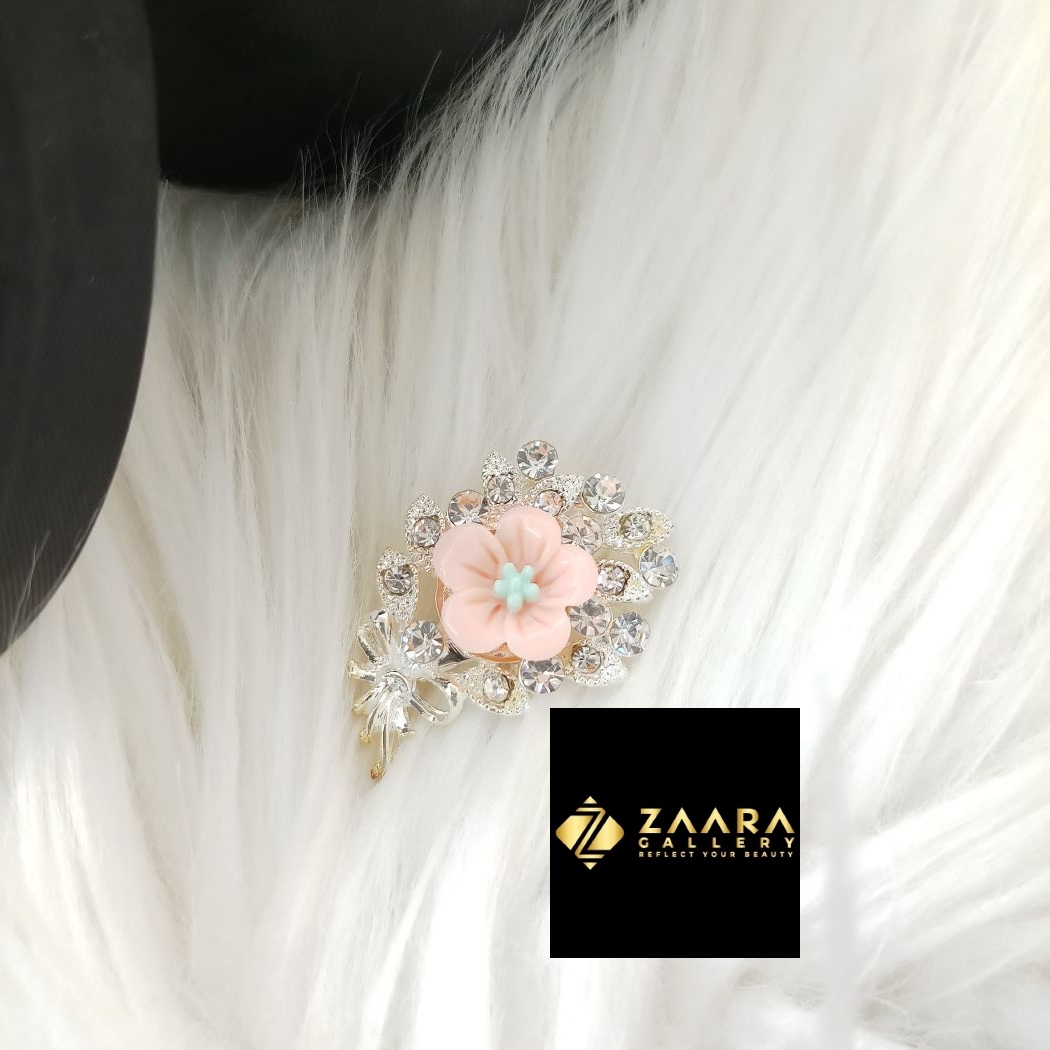 Picture of Stone & Metal Small Flower Antique Brooch /Hijab Pin/ Saree Pin for Women (Imported) M-BRC1192 - 1 Piece - Brooch - Brooch for Women - হিজাব পিন