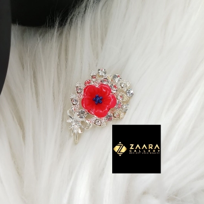 Picture of Stone & Metal Small Flower Antique Brooch /Hijab Pin/ Saree Pin for Women (Imported) M-BRC1192 - 1 Piece - Brooch - Brooch for Women - হিজাব পিন
