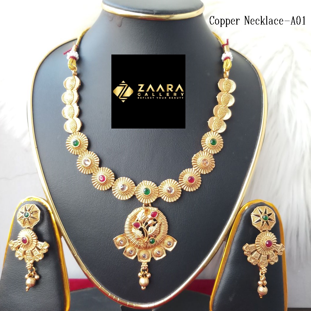 Picture of Imported Fashionable Wedding / Party / Bridal Copper Necklace & Earrings Set for Women Copper Necklace-A01 - Necklace Set for Women - Necklace Earrings Set