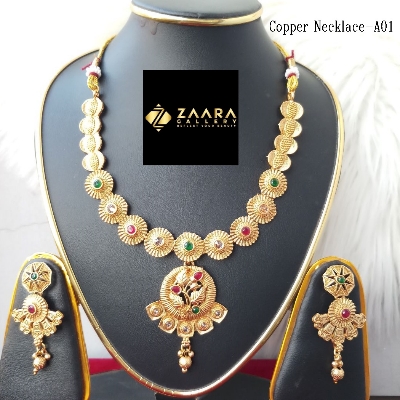 Picture of Imported Fashionable Wedding / Party / Bridal Copper Necklace & Earrings Set for Women Copper Necklace-A01 - Necklace Set for Women - Necklace Earrings Set