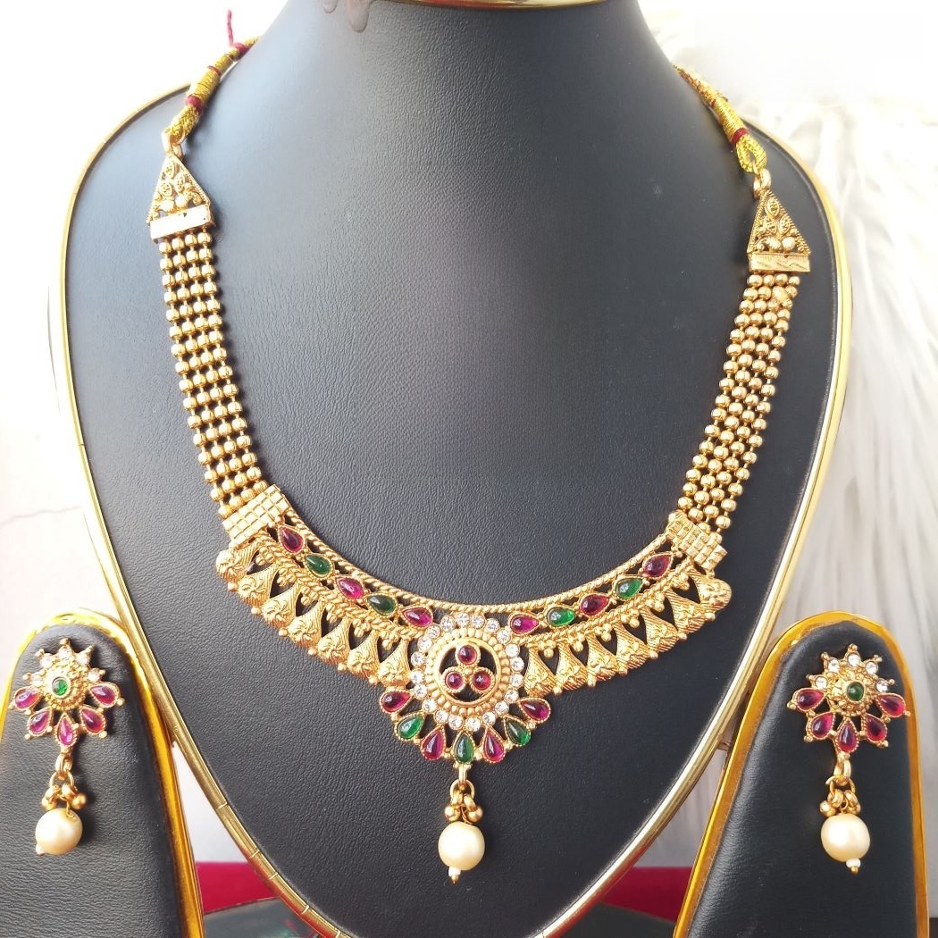 Picture of Imported Fashionable Wedding / Party / Bridal Copper Necklace & Earrings Set for Women Copper-101_102 - Necklace Set for Women - Necklace Earrings Set