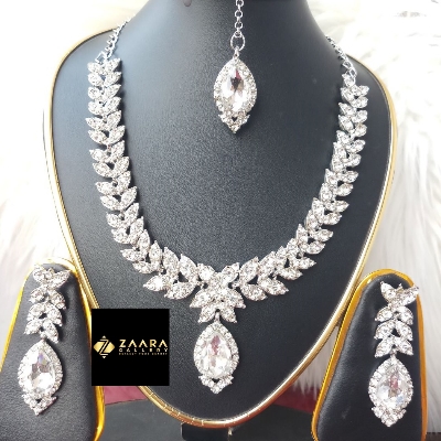 Picture of Imported Fashionable Wedding /Party Bridal Necklace & Earrings Set for Women M-A129 - Necklace Set for Women - Necklace Tikli Earrings Set - Jewellery Sets