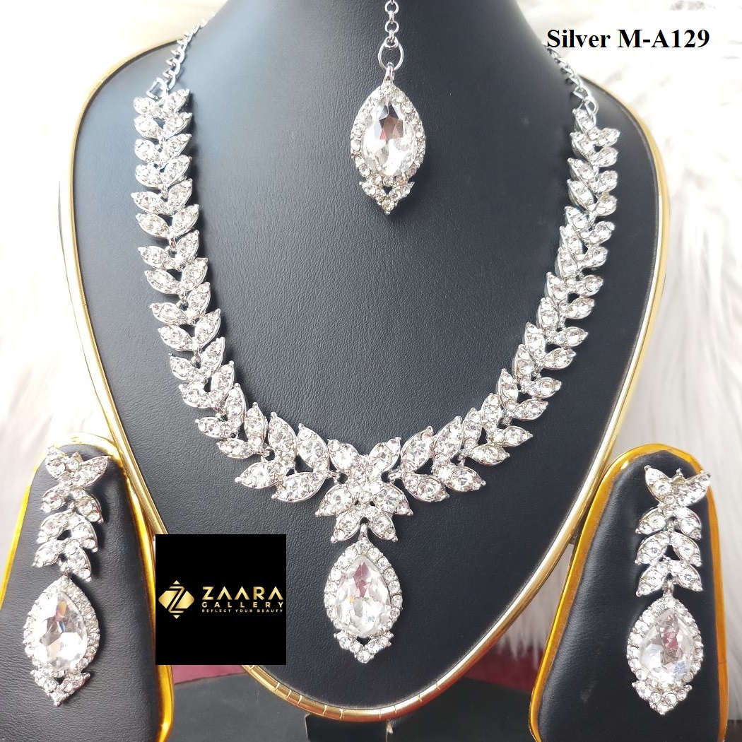 Picture of Imported Fashionable Wedding /Party Bridal Necklace & Earrings Set for Women M-A129 - Necklace Set for Women - Necklace Tikli Earrings Set - Jewellery Sets