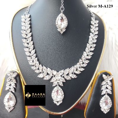Picture of Imported Fashionable Wedding /Party Bridal Necklace & Earrings Set for Women M-A129 - Necklace Set for Women - Necklace Tikli Earrings Set - Jewellery Sets